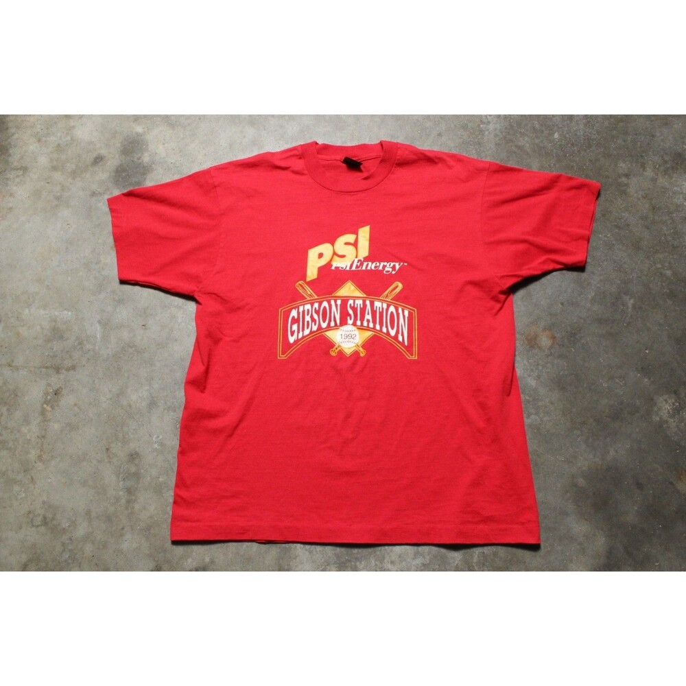 Vintage 1992 Made in USA Screen Stars Single Stitch PSI Energy T-Shirt - XL